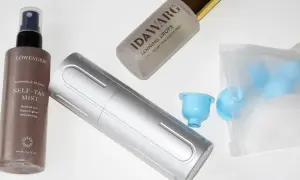 Brun utan sol tips: Löwengrip Self-Tan Mist och Idawarg Tanning Drops för en naturlig solkysst look.