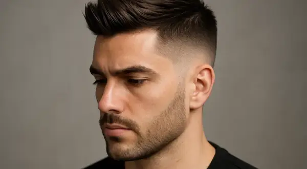 En snygg frisyr kille med en snygg fade och textur på ovansidan.