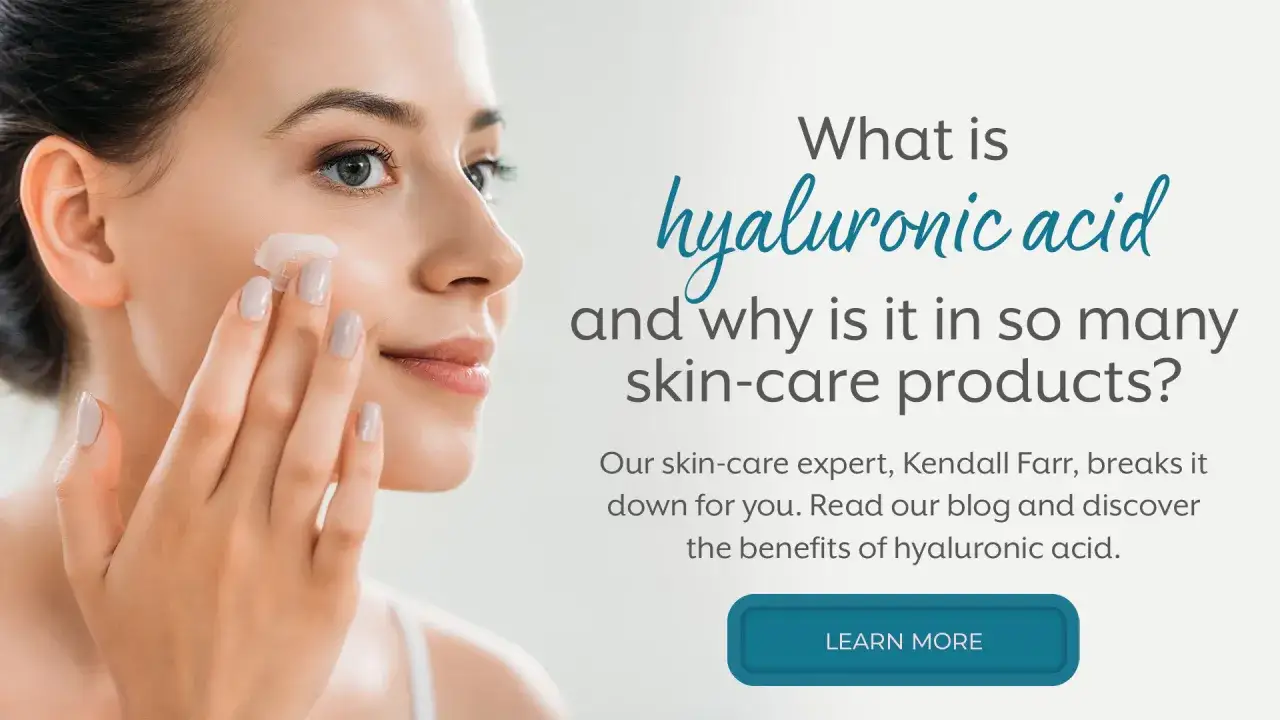 Kvinna applicerar kr&auml;m som inneh&aring;ller sodium hyaluronate. L&auml;r dig mer om dess f&ouml;rdelar f&ouml;r huden.