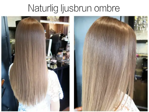 Naturlig ljusbrun ombre. Med denna teknik kan man tona håret ljusare för en mjuk övergång.